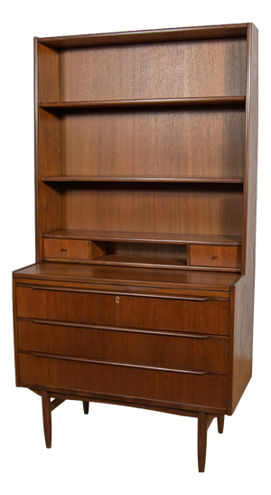 Mid-Century Teak Shelf with Pull-Out Top, Denmark, 1960s