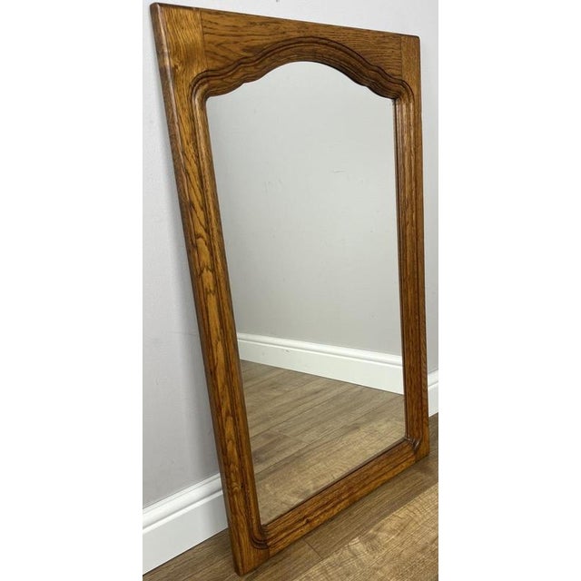 Wood Vintage French Mirror in Oak For Sale - Image 7 of 7