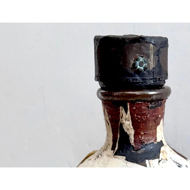 Wood Circa 19th Century Wabi-Sabi Ceramic Paper Metal and Cork Tea Bottle or Vessel For Sale - Image 7 of 15