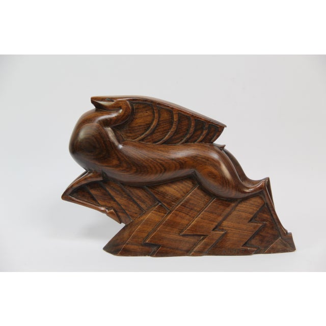 Jacques Adnet, Sculpture of a Gazelle, 1920s, Wood For Sale - Image 9 of 9