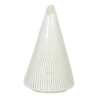 Conical Murano Glass Lamp with White Stripes, 1970s For Sale