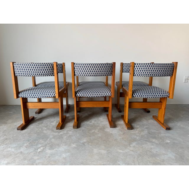 Brown 1970s Mid-Century Modern Dining Chairs by Paul H. Poulsen for Gangso Møbler – Set of Six/ Sold For Sale - Image 8 of 12
