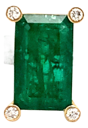 Natural Emerald Diamond Ring 14k Gold 4.37 TCW GIA Certified