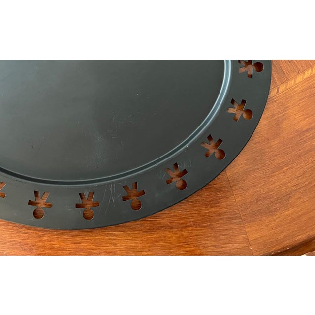 Contemporary 1980s Alessi Girotondo Black Oval Tray by King‑Kong (Discontinued) For Sale - Image 3 of 3