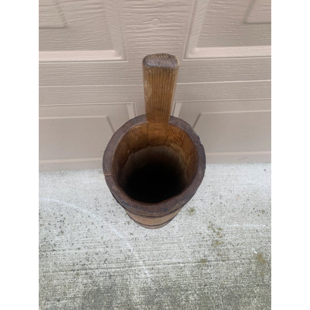 Wood Antique 19th Century Wood and Iron Tall Bucket Umbrella Stand For Sale - Image 7 of 12