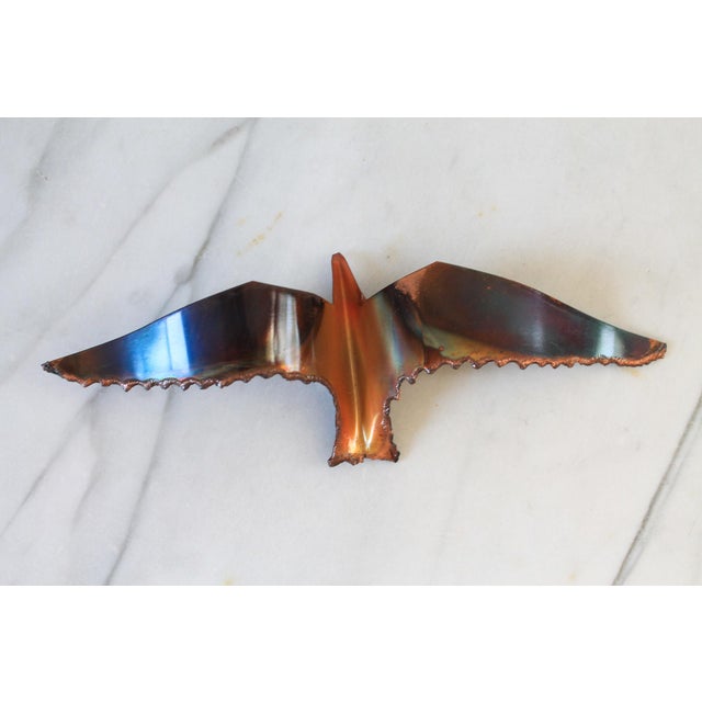 Late 20th Century Vintage Artesian Made Brutalist Copper Birds in Flight Wall Hangings S/3 For Sale - Image 5 of 9