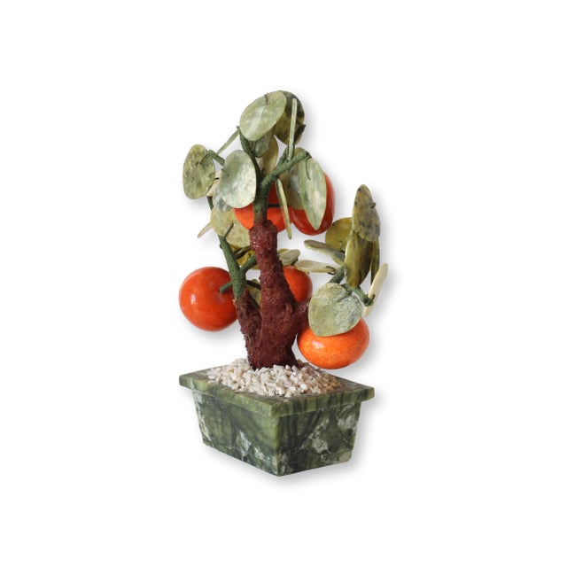 Mid-Century Modern Midcentury Carved Jade Bonsai Fruit Tree For Sale - Image 3 of 3