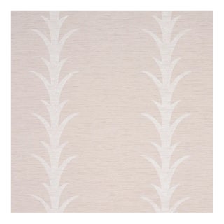 Sample - Schumacher X Celerie Kemble Acanthus Stripe Vinyl Wallpaper in Limestone For Sale