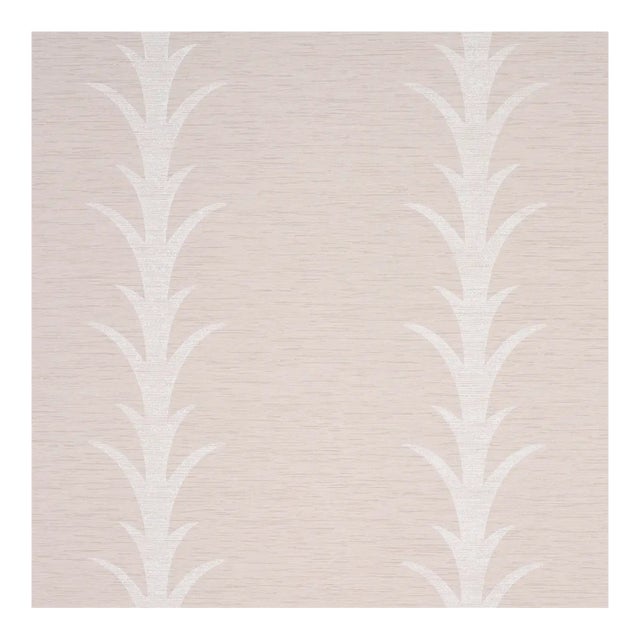 Sample - Schumacher X Celerie Kemble Acanthus Stripe Vinyl Wallpaper in Limestone For Sale