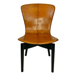 Shell Chair in Saddle Leather and Oak by Michael W. Dreeben for Mater, 2010s For Sale