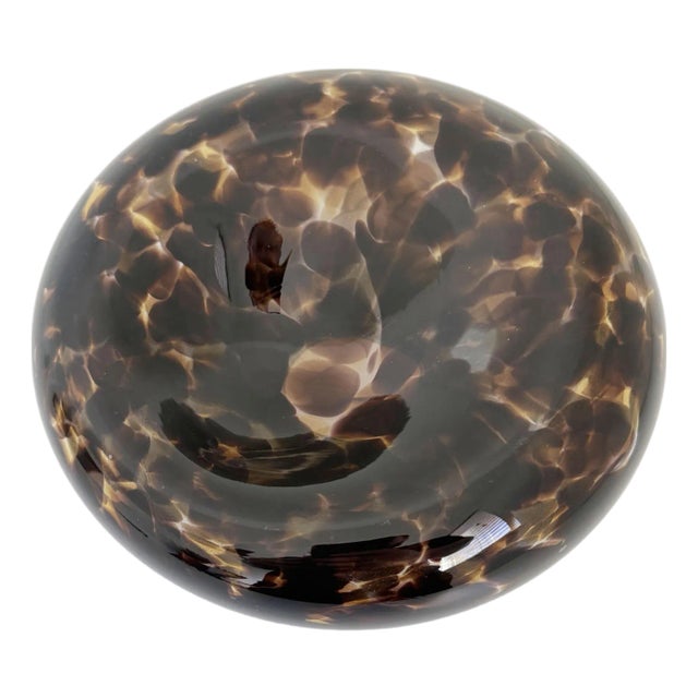 Modernist Blown Glass Tortioise Shell Bowl For Sale