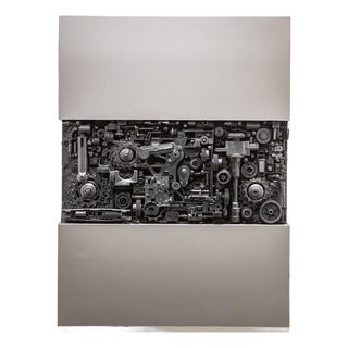 Industrial-Inspired Assemblage Wall Sculpture — Mixed Metal Components, 24″ High X 18″ Wide - Mid-Life Crisis 204 For Sale