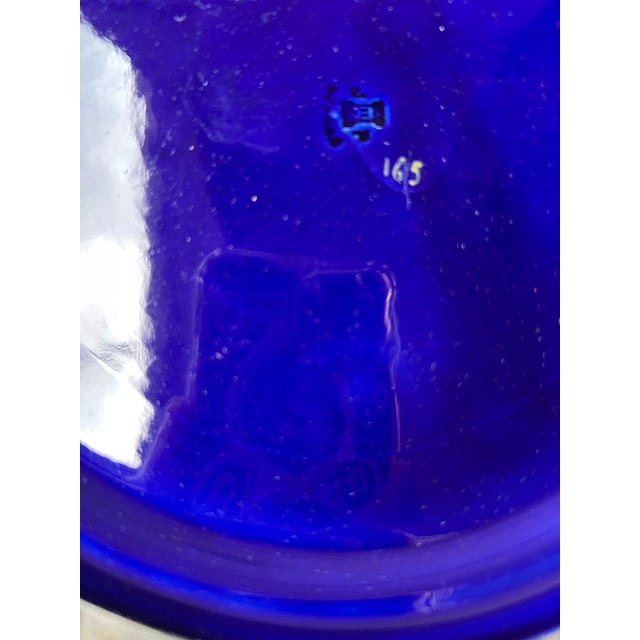 Blue Early 20th Century Cobalt Blue Jaget & Pinon Ceramic Compote Centerpiece With Gilt Decoration For Sale - Image 8 of 8