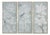 Blue Grey Chinoiserie Panels Hand Painted Unframed Wallpaper Artworks - 3 Panels For Sale