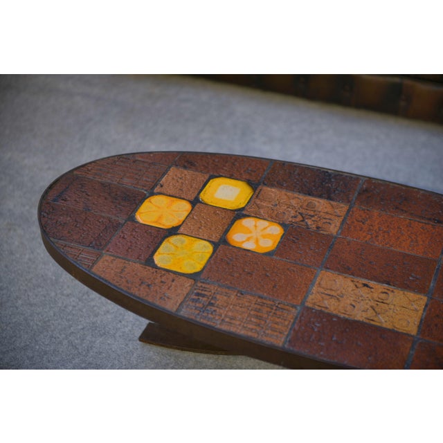 Coffee Table in Lava Stone and Ceramic by Jean Jaffeux, 1960s, in Flawless conditions. Designed 1960 to 1969 I have...