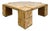 Rare Willy Rizzo Burlwood Square and Brass Coffee Table Italy 1970s For Sale