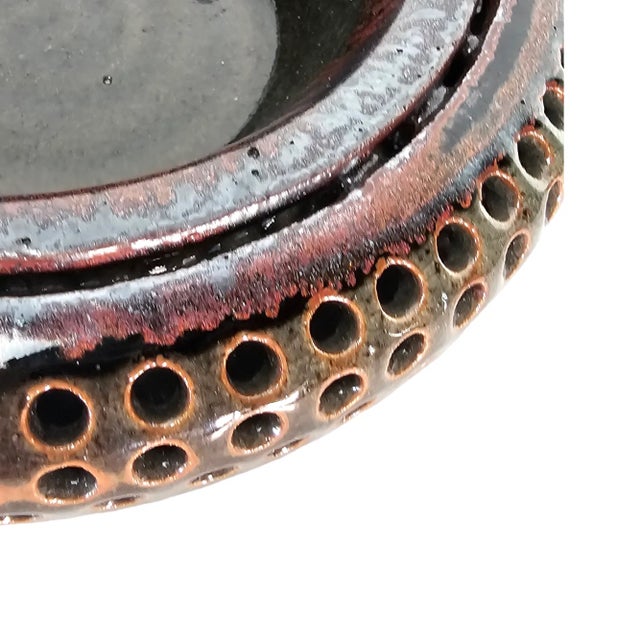 Studio Art Pottery Iridescent Modern Bowl 9" For Sale - Image 4 of 8