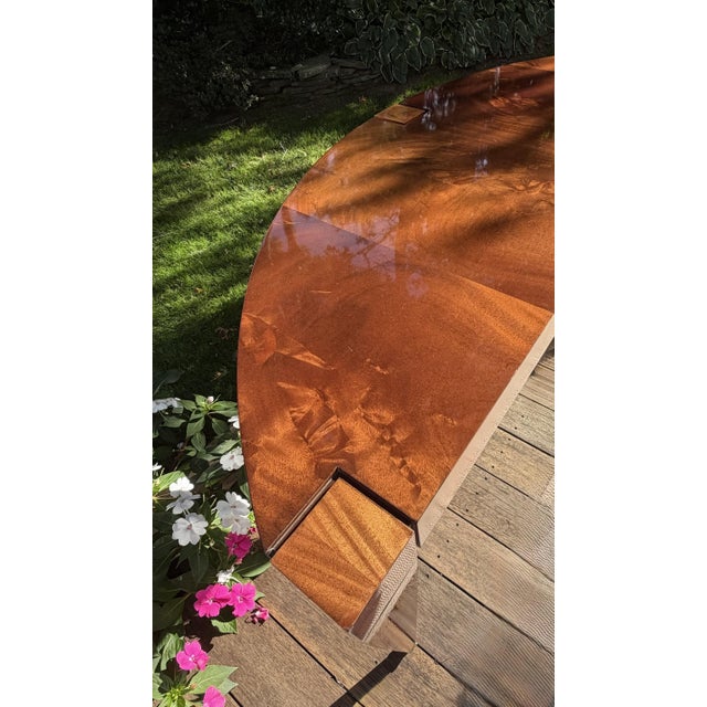 Chestnut Flame Mahogany Demi-Lune Accent Table For Sale - Image 8 of 18
