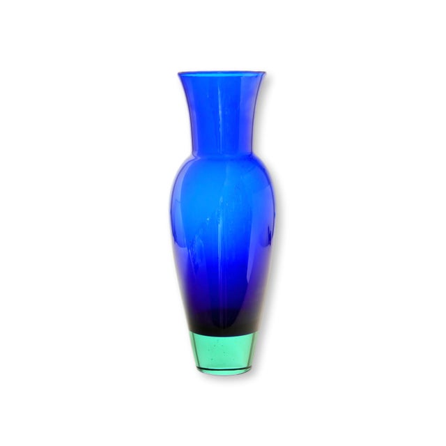 Mid-Century Modern Royal Copenhagen Trio of Cobalt Blue Glass Vases For Sale - Image 3 of 5
