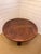 This beautiful and sturdy 54" round French table has a lovely carved trestle leg base and pedestal support. Circa 19th...
