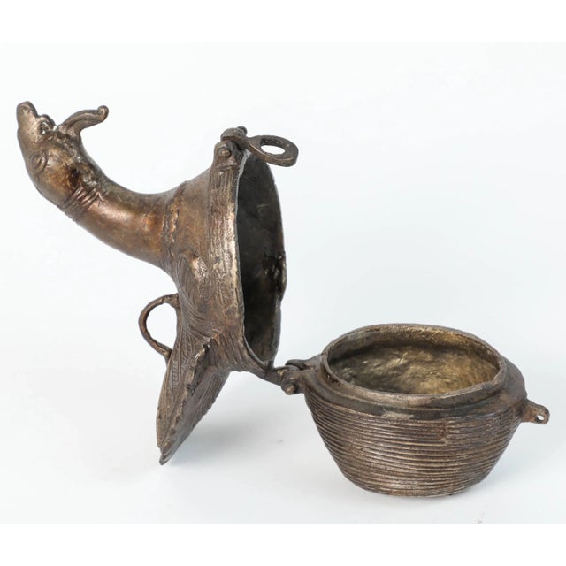 Traditional Patinated Bronze Box in a From of a Peacock, India For Sale - Image 3 of 7