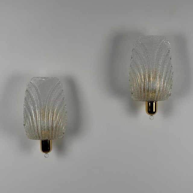 Metal Large Vintage Wing Wall Sconces from Barovier & Toso, Italy, 1980s, Set of 2 For Sale - Image 7 of 17