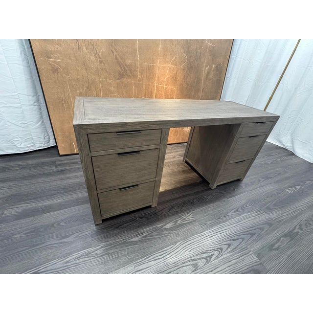Rh Laguna Storage Desk – Grey Driftwood For Sale - Image 12 of 18