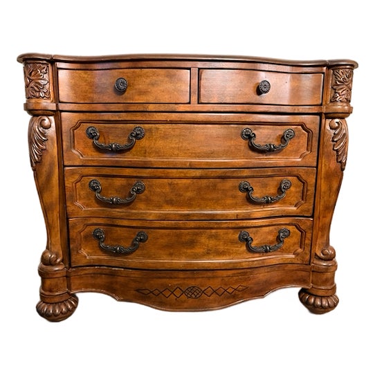 Louis Phillipe Style Serpentine-Front Bachelor Chest For Sale