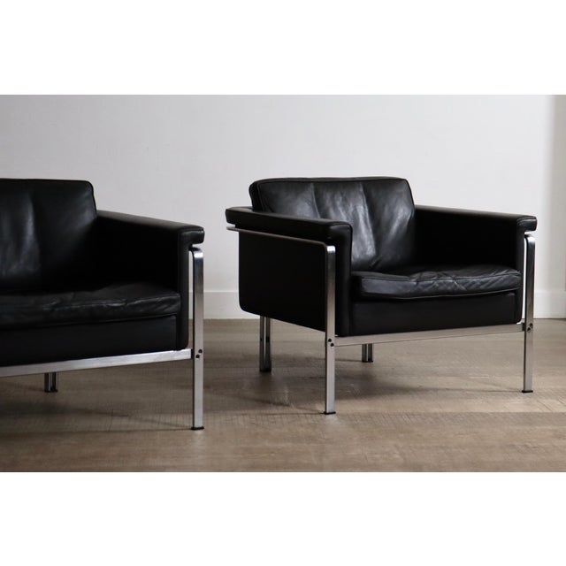 Vintage Model 6912 Lounge Chairs in Black Leather by Horst Brüning for Kill International, Germany, 1967, Set of 2 For Sale - Image 9 of 18