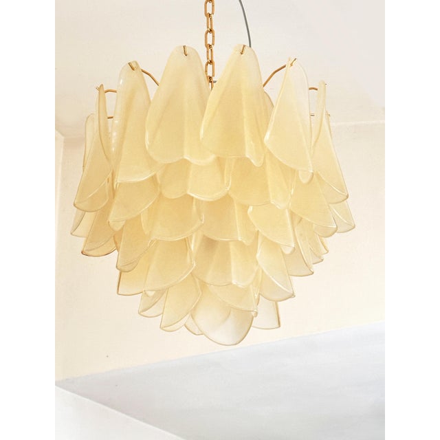 Champagne Contemporary Modern Sanded Champagne "Rondini" Murano Chandelier by Simoeng For Sale - Image 8 of 8