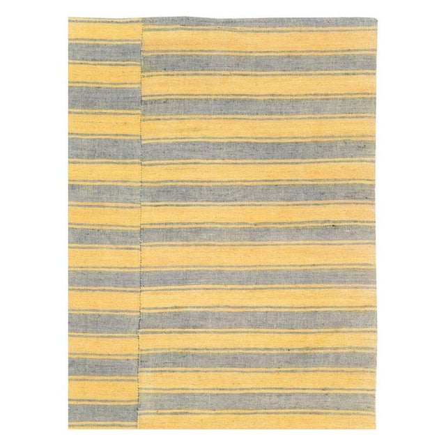 Modern Galerie Shabab Collection Mid-20th Century Handmade Turkish Striped Flat-Weave Kilim Accent Rug For Sale - Image 3 of 10