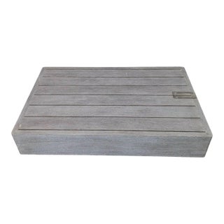 Restoration Hardware Maya Weathered Teak Modern Outdoor Coffee Table For Sale