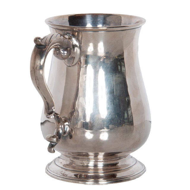 Antique Georgian Sterling Silver Pint Beer Tankard Mug Jacob Marsh London 1770 For Sale - Image 9 of 11