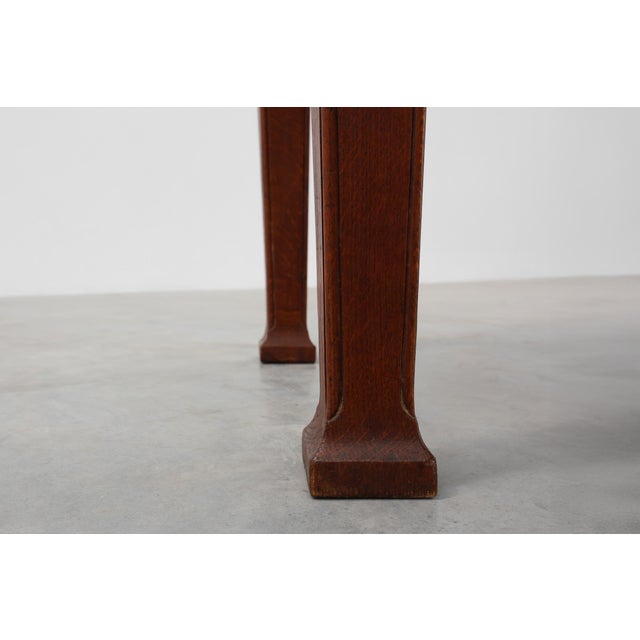 Art Deco Dining Table in Oak with Carved Frieze, 1920s For Sale - Image 13 of 15