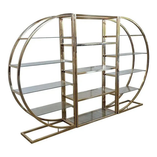 1970s Bookcase in Brass, 1970s For Sale - Image 5 of 6