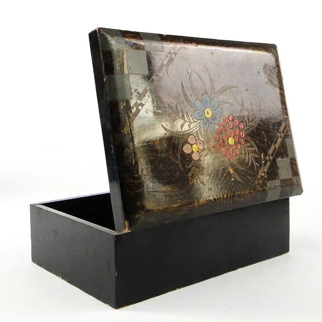 Black Japanese Lacquerware Box, 1920s For Sale - Image 8 of 12