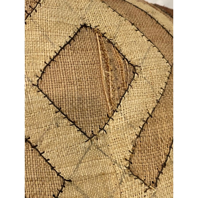 Textile Throw Pillow Made from 19th Century Kuba Textile For Sale - Image 7 of 8