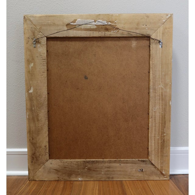 Wood Substantial Vintage Gilt Frame Mirror — Carved Wood With Composition Ornament Detailing For Sale - Image 7 of 8