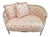 Gorgeous 20th Century French Settee With New LoveShackFancy Linen Upholstery For Sale