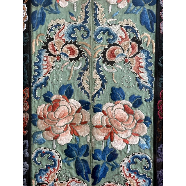 19th Century Pair of Framed Fine Chinese Antique Embroidery Panels with Forbidden Knots For Sale - Image 5 of 18