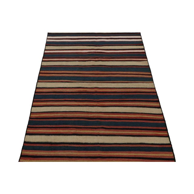 Tribal 1950s Vintage Afghani Tribal Kilim Runner Rug With Stripes For Sale - Image 3 of 7