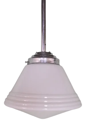 Art Deco Ceiling Lamp in Opaline Glass, 1920s