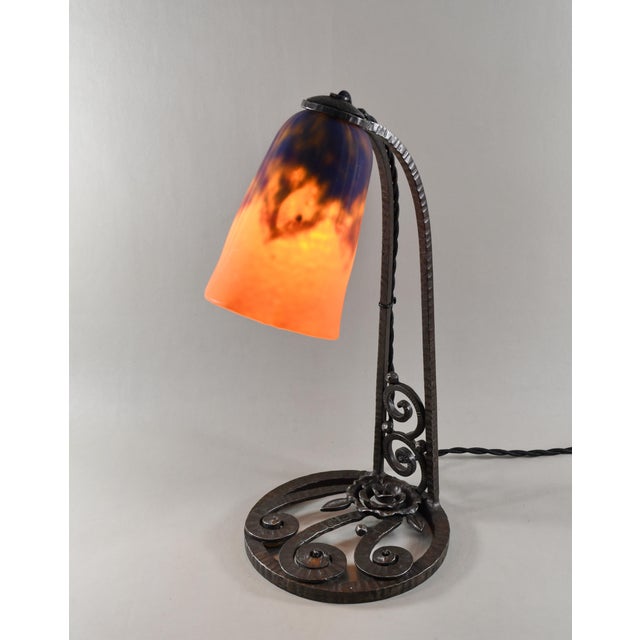 Daum French Art Deco Lamp by Daum 1920s France For Sale - Image 4 of 11