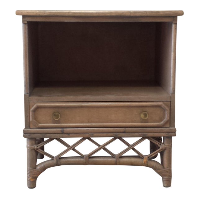 Ficks Reed Rattan Bamboo Nightstand Chairish