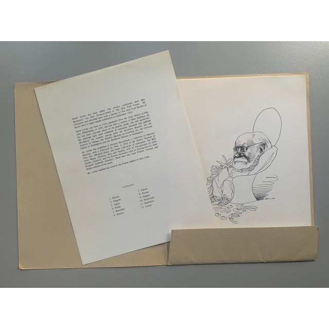Illustration 1974 Print Portfolio of Artists Caricatures by David Levine - Set of 14 For Sale - Image 3 of 18