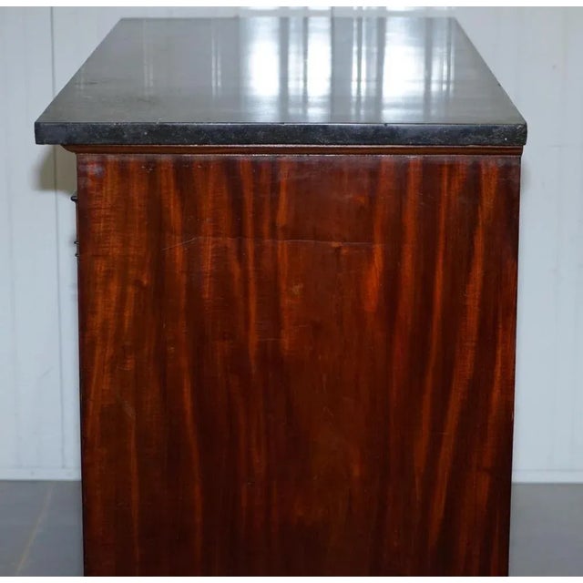 19th Century French Empire Marble Top Chest with Drawers & Lion Hairy Paw Feet For Sale - Image 14 of 18