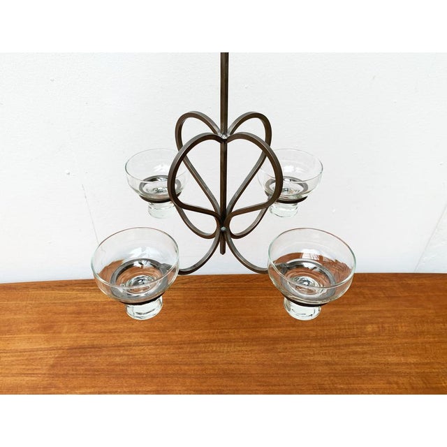 Mid-Century Danish Metal and Glass Candleholder, 1960s For Sale - Image 10 of 18