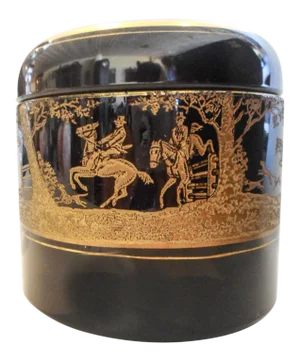 Cambridge No. 882 Ebony Gold Encrusted Imperial Hunt Tobacco Humidor