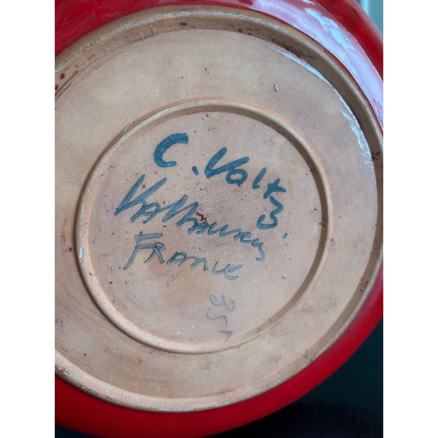 Red Ceramic Dish by Charles Voltz, Vallauris, 1950s For Sale - Image 8 of 9