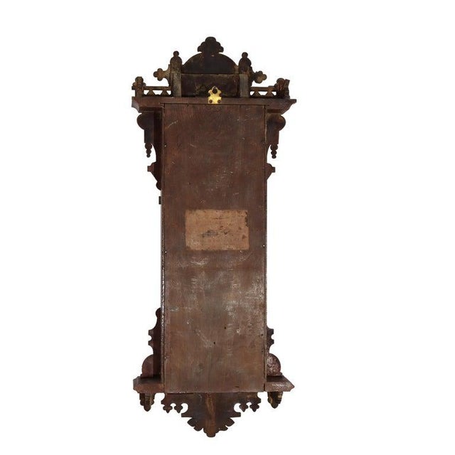 Oversized Antique Chip Carved Walnut Calendar Clock C1890 For Sale - Image 4 of 16